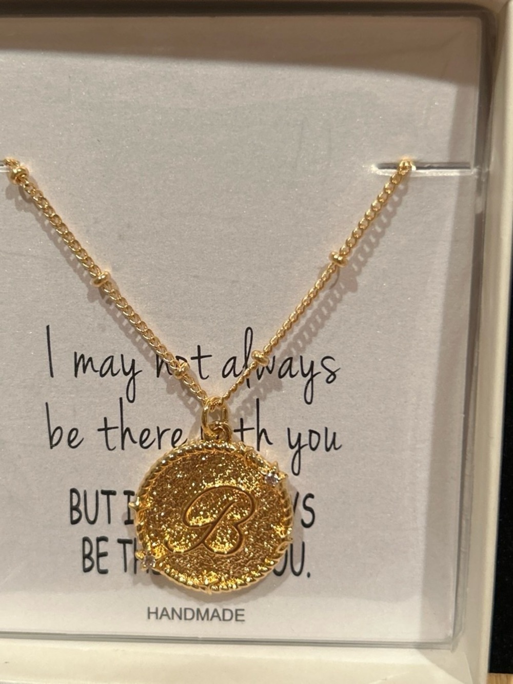 Gold Initial 'B' Pendant Necklace - Elegant Gold Chain